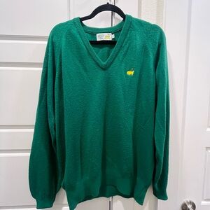 Green V-Neck Augusta National Golf Shop Sweater